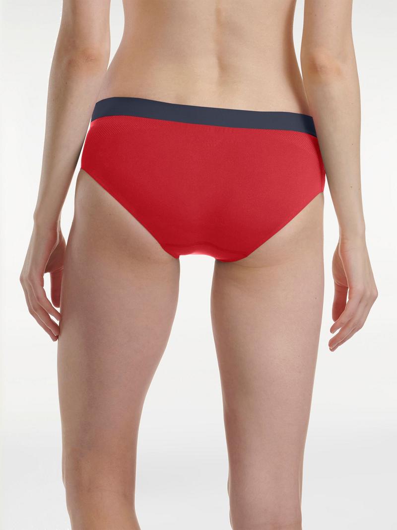 Női Tommy Hilfiger Tommy Logo Hipster Brief Fehérnemű Piros | HU 563CTV